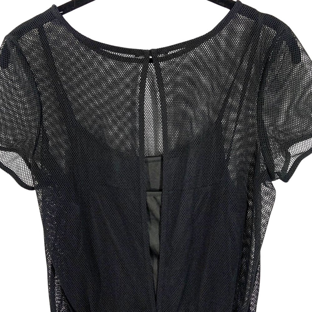 Mesh Short Sleeve Dress w/ Mini Dress Underneath - Picture 4 of 7